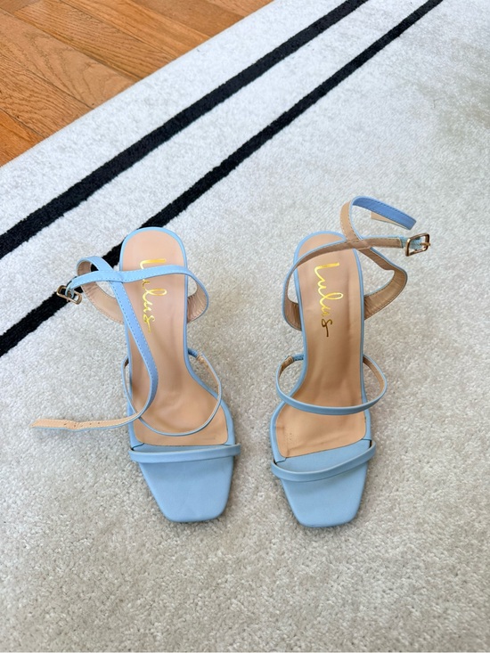 Lulus Shoes - Lulus Light Blue Ankle Strap High Heel Sandals - Women's